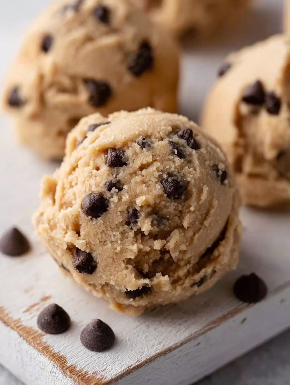 A close up of a chocolate chip cookie.