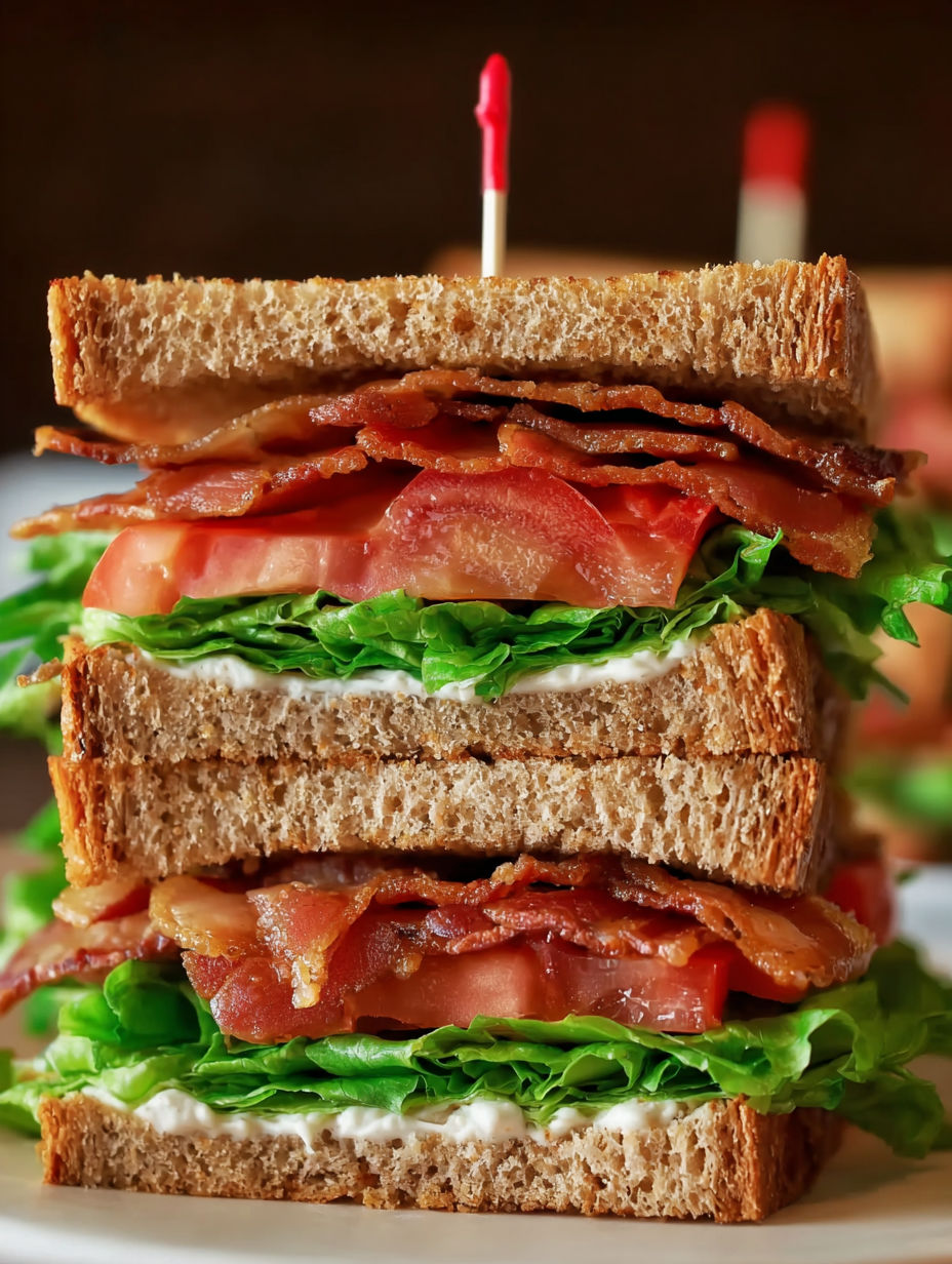 A BLT sandwich with garlic aioli.