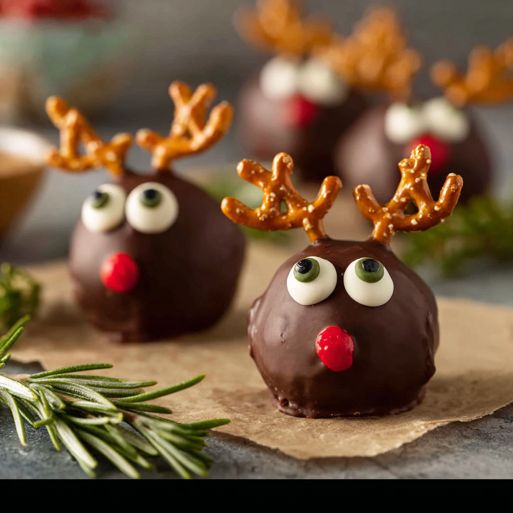 A plate of chocolate covered peanut butter balls with rice krispies.