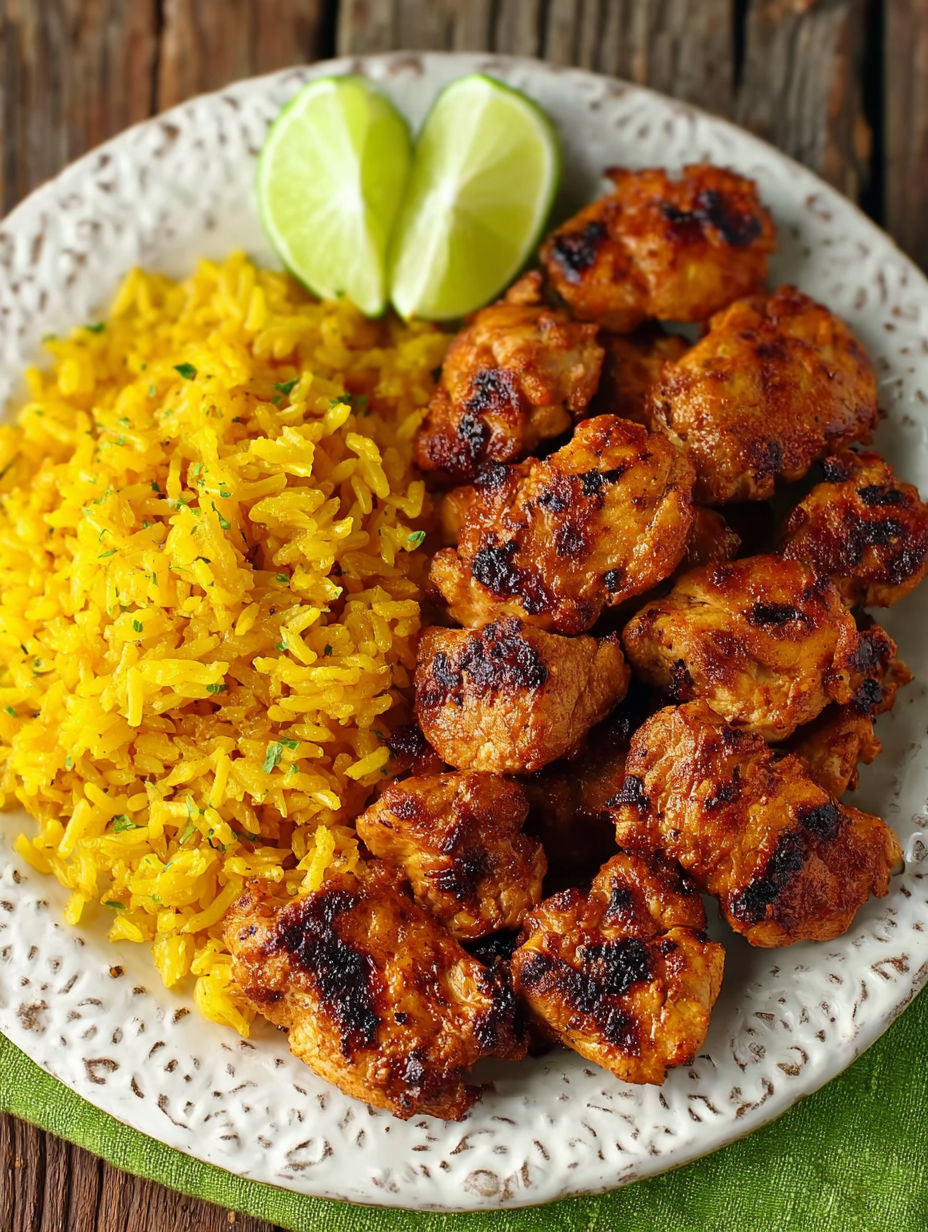 A plate of chili lime chicken bites.