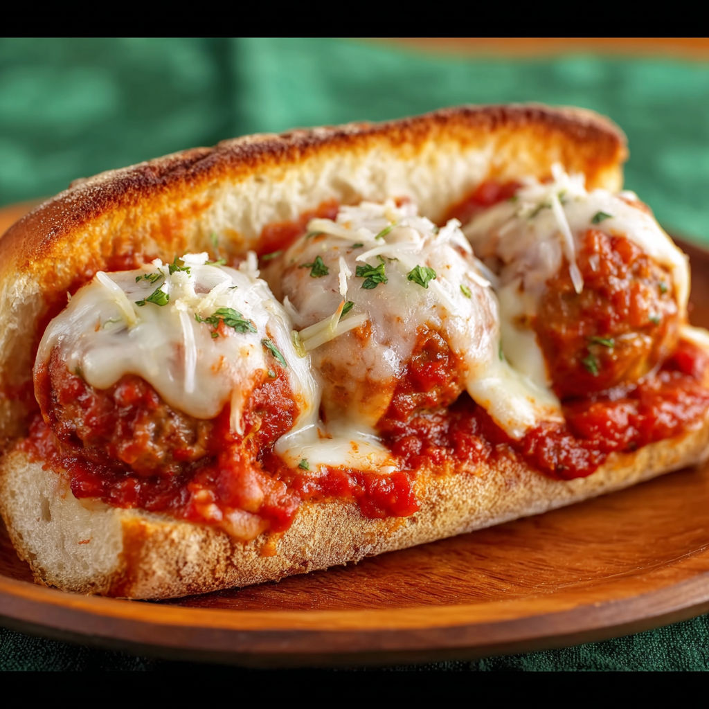 A beef and turkey meatball sub.