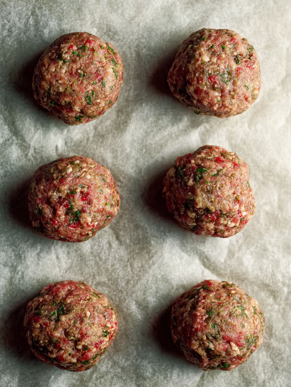 A group of meatballs on a tray.
