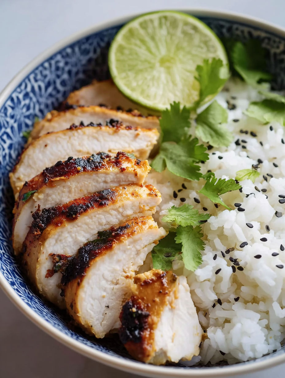 A bowl of rice and meat.