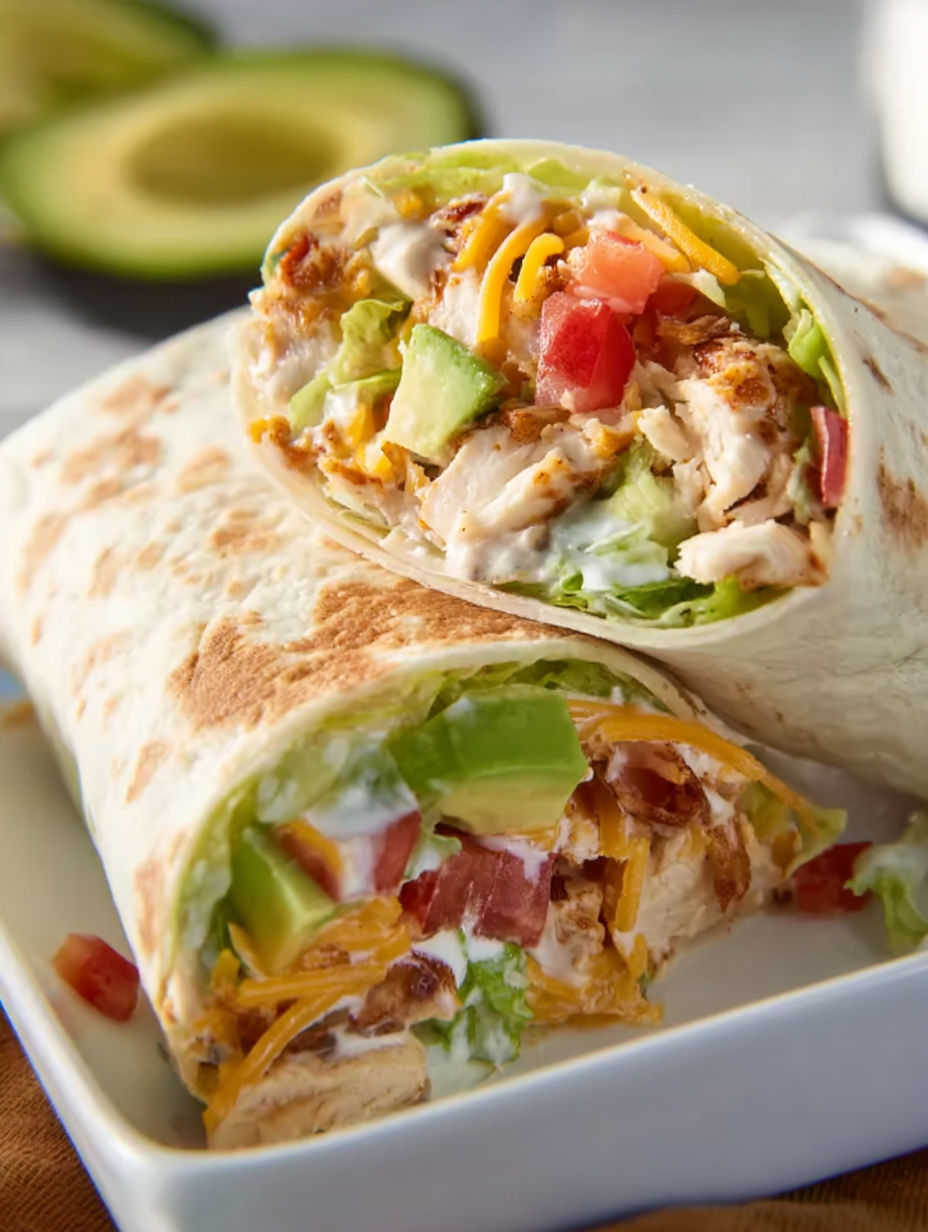 A crunchy southwestern chicken wrap.