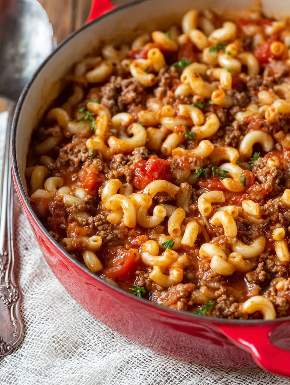 A bowl of old fashioned goulash.