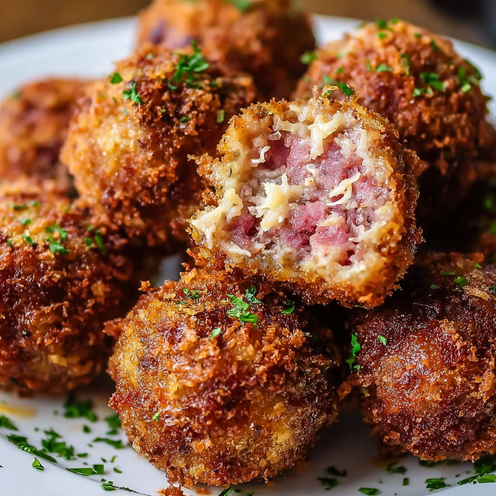 Crispy Reuben Corned Beef Balls.