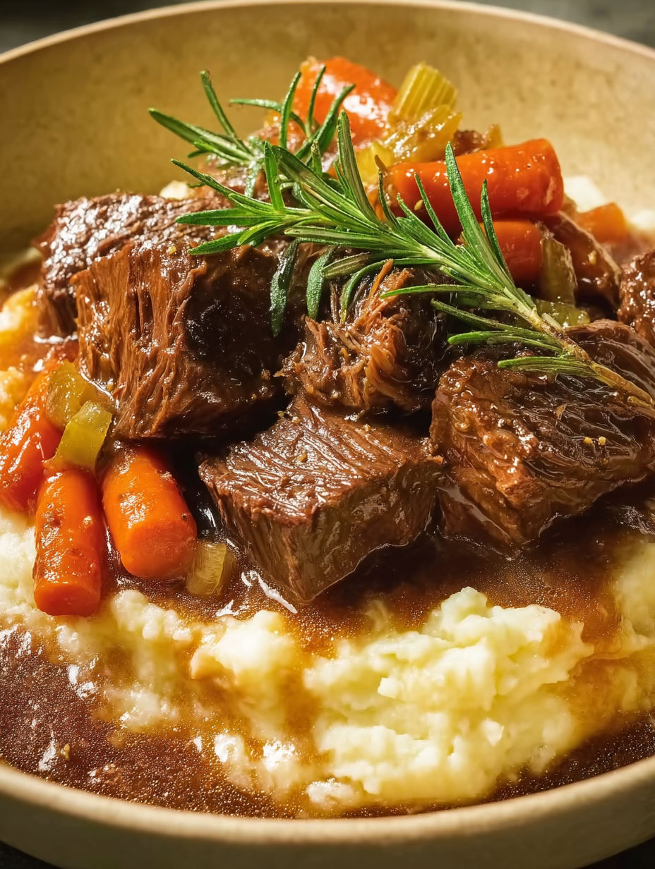 A delicious slow cooker pot roast goat meal.