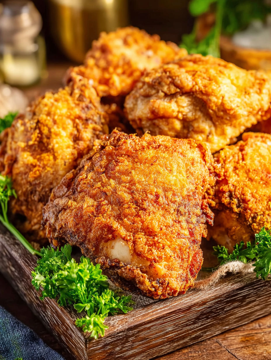 Air fryer fried chicken thighs.