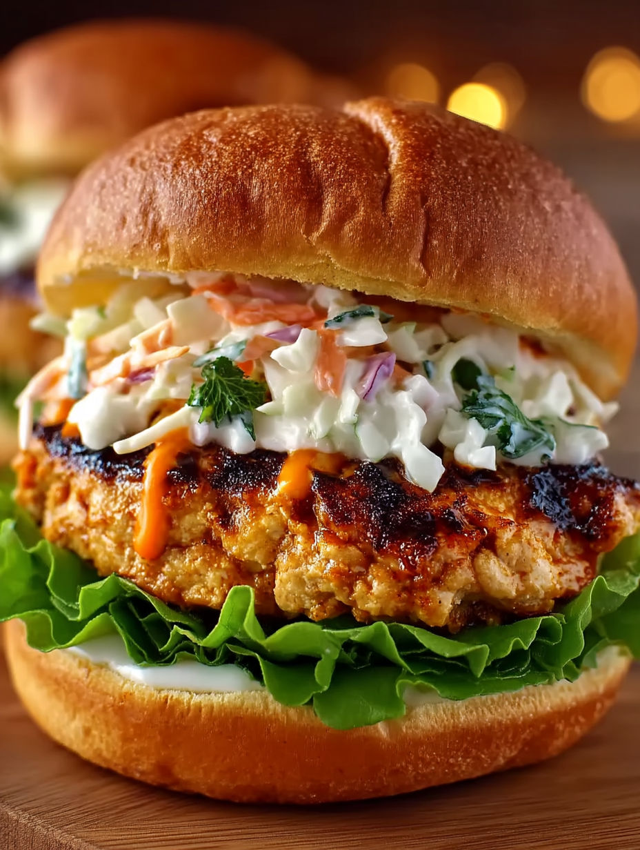 A close up of a buffalo chicken burger.