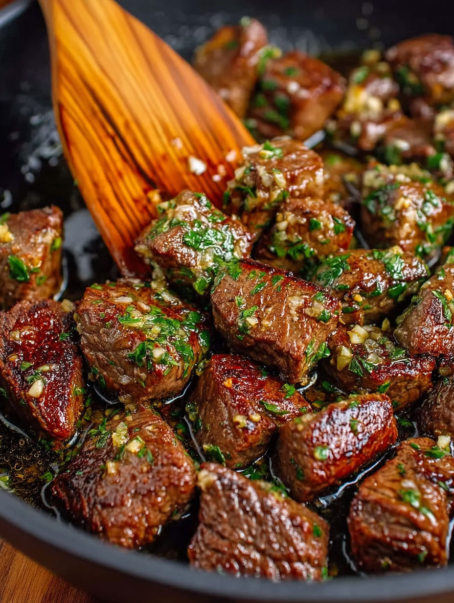 Air Fryer Garlic Butter Steak Bites.