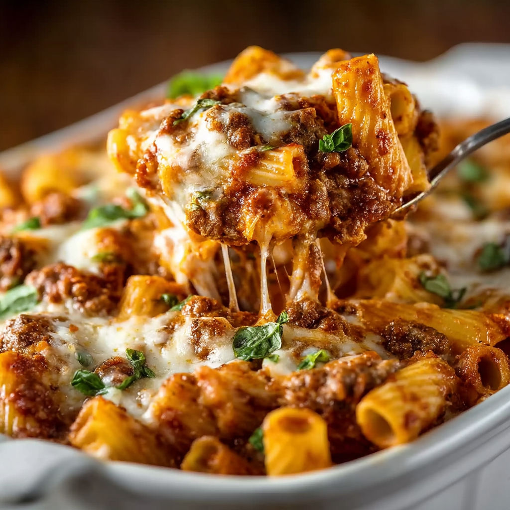 A plate of Italian sausage casserole.