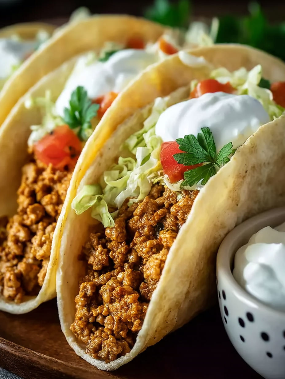 Two tacos with meat and lettuce.