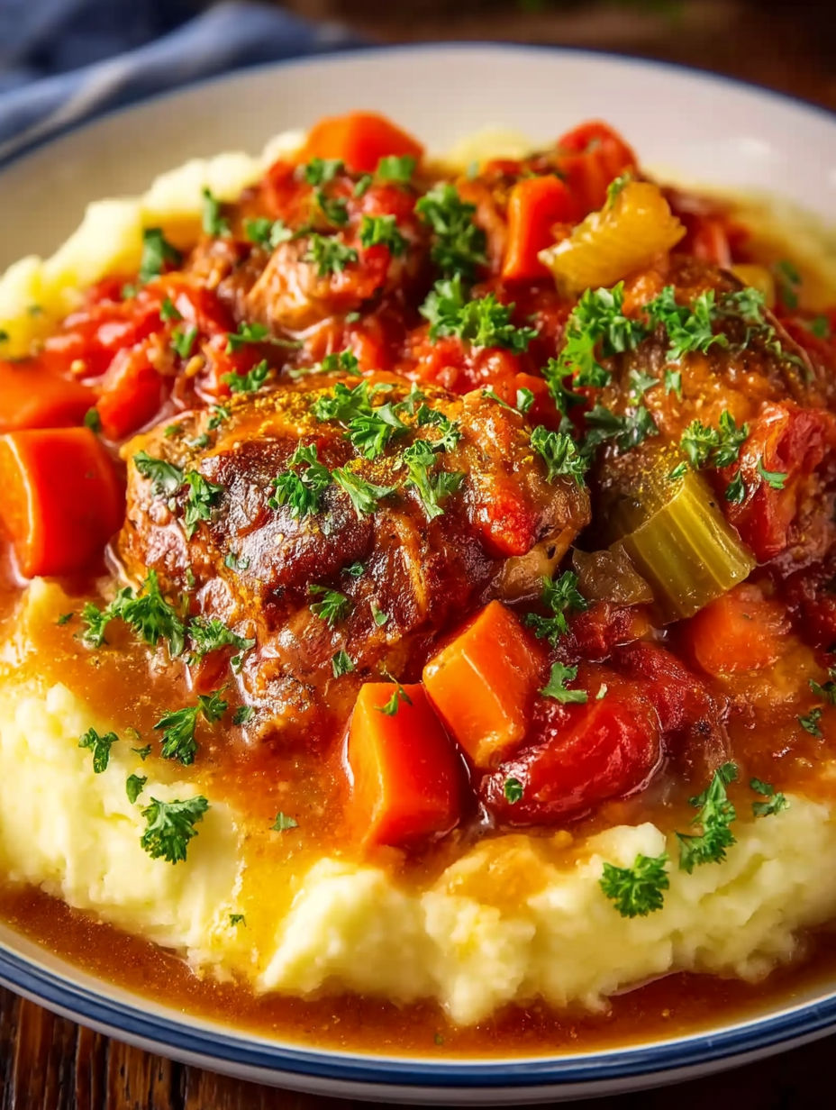 A close up of a delicious looking crock pot swiss steak.