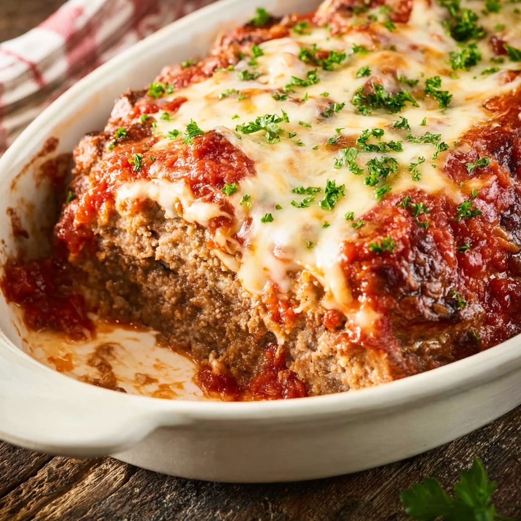 A white bowl filled with Italian meatloaf.