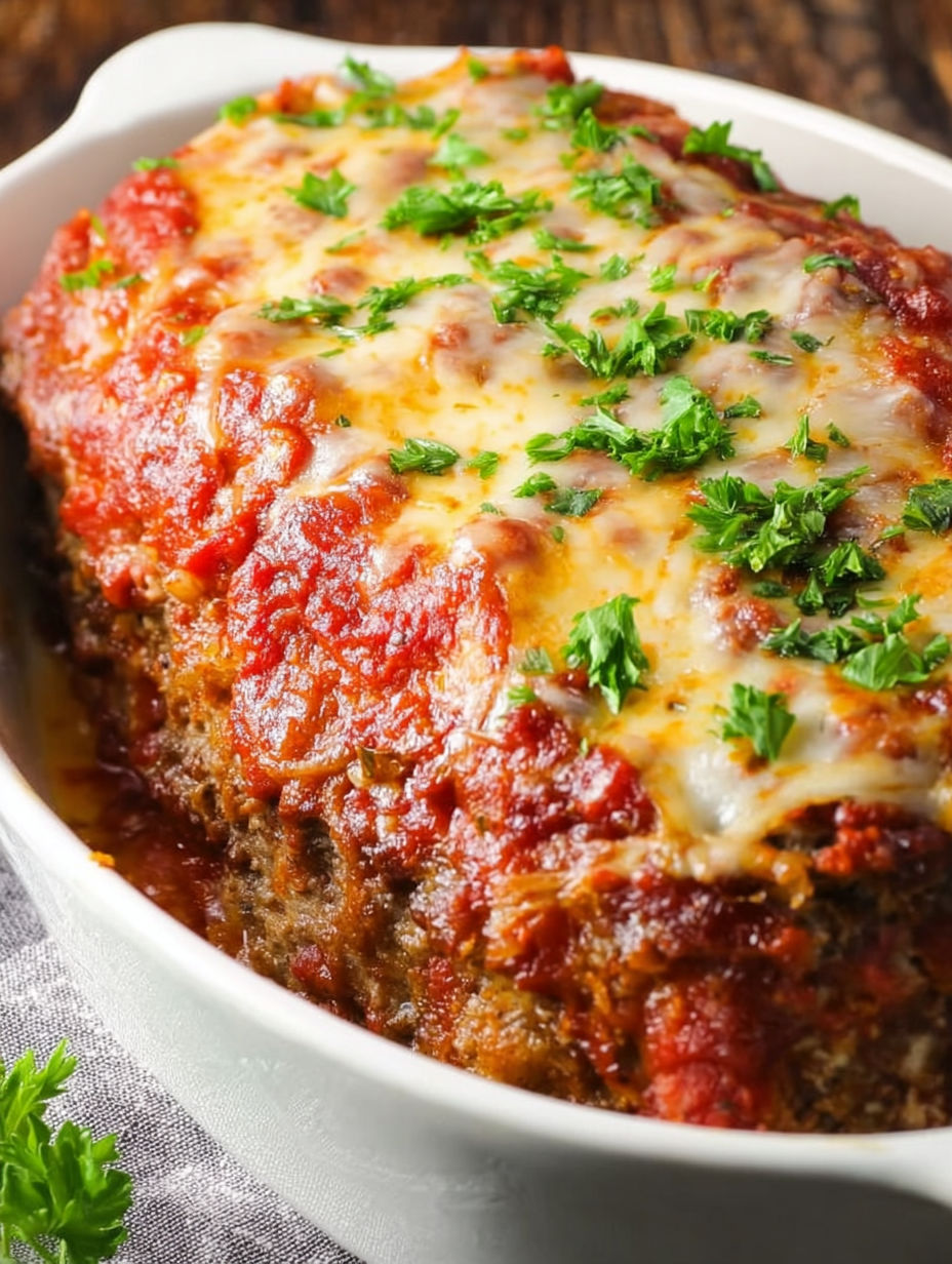A white bowl filled with Italian meatloaf.