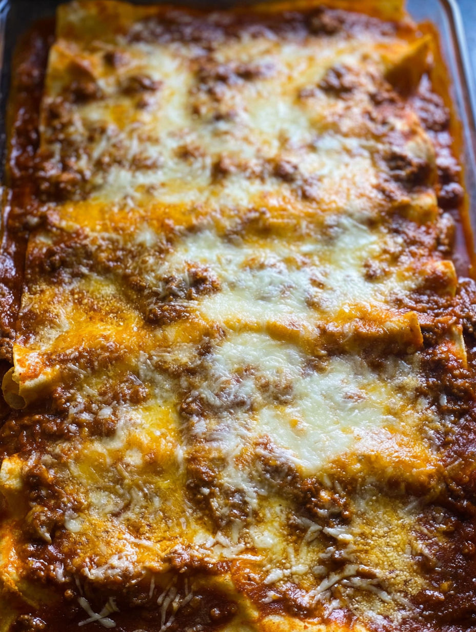 A casserole with meat and cheese.