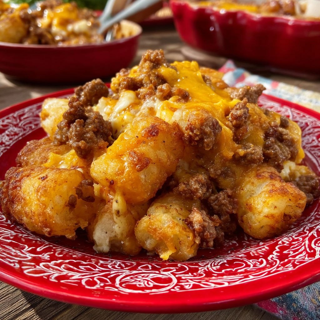 A plate of food with a sloppy joe topping.