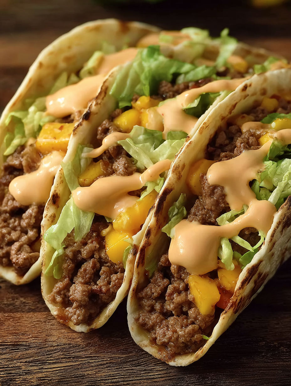 Two tortilla burgers with lettuce and cheese.