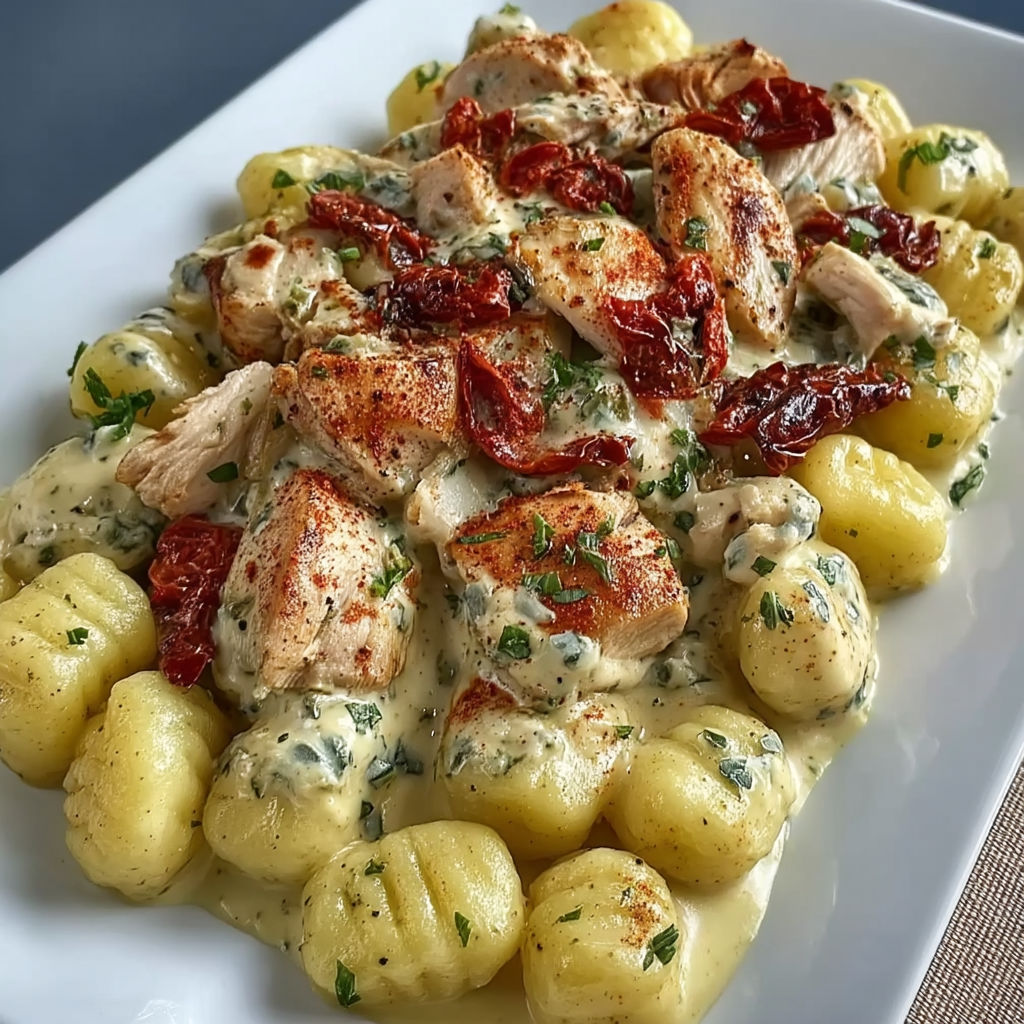 A plate of food with chicken and potatoes.