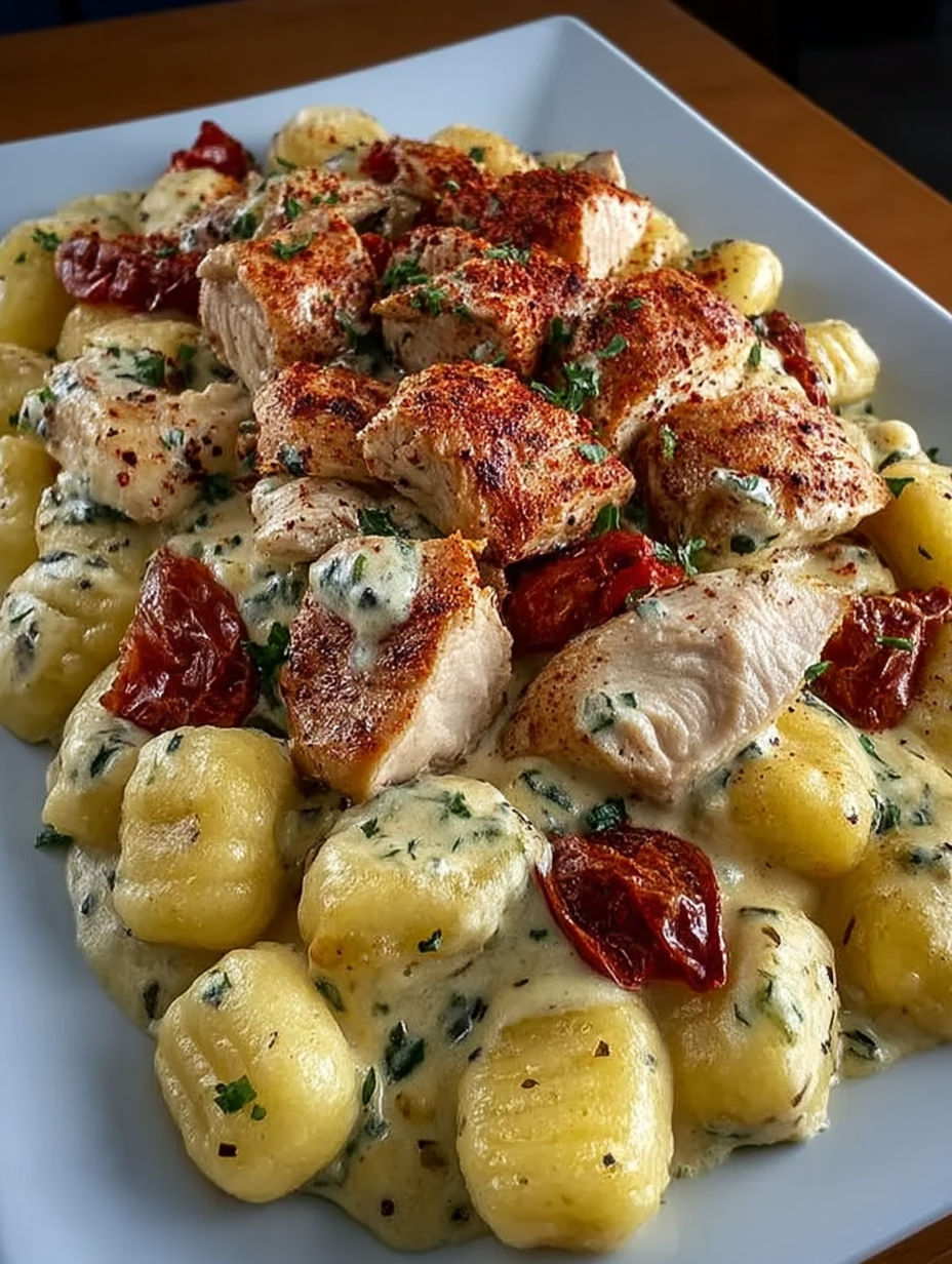 A plate of food with chicken and potatoes.