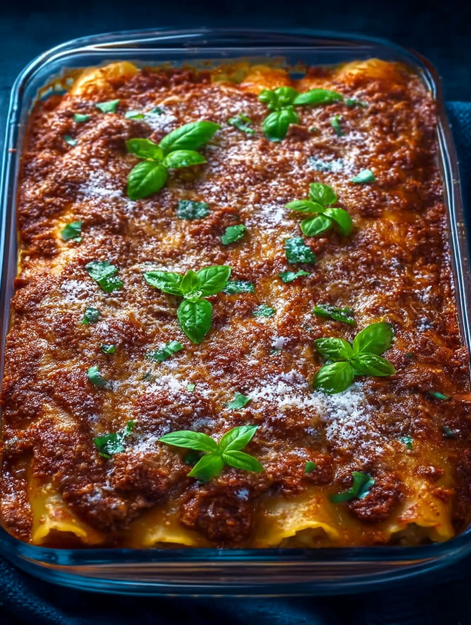 A dish of baked beef cannelloni.