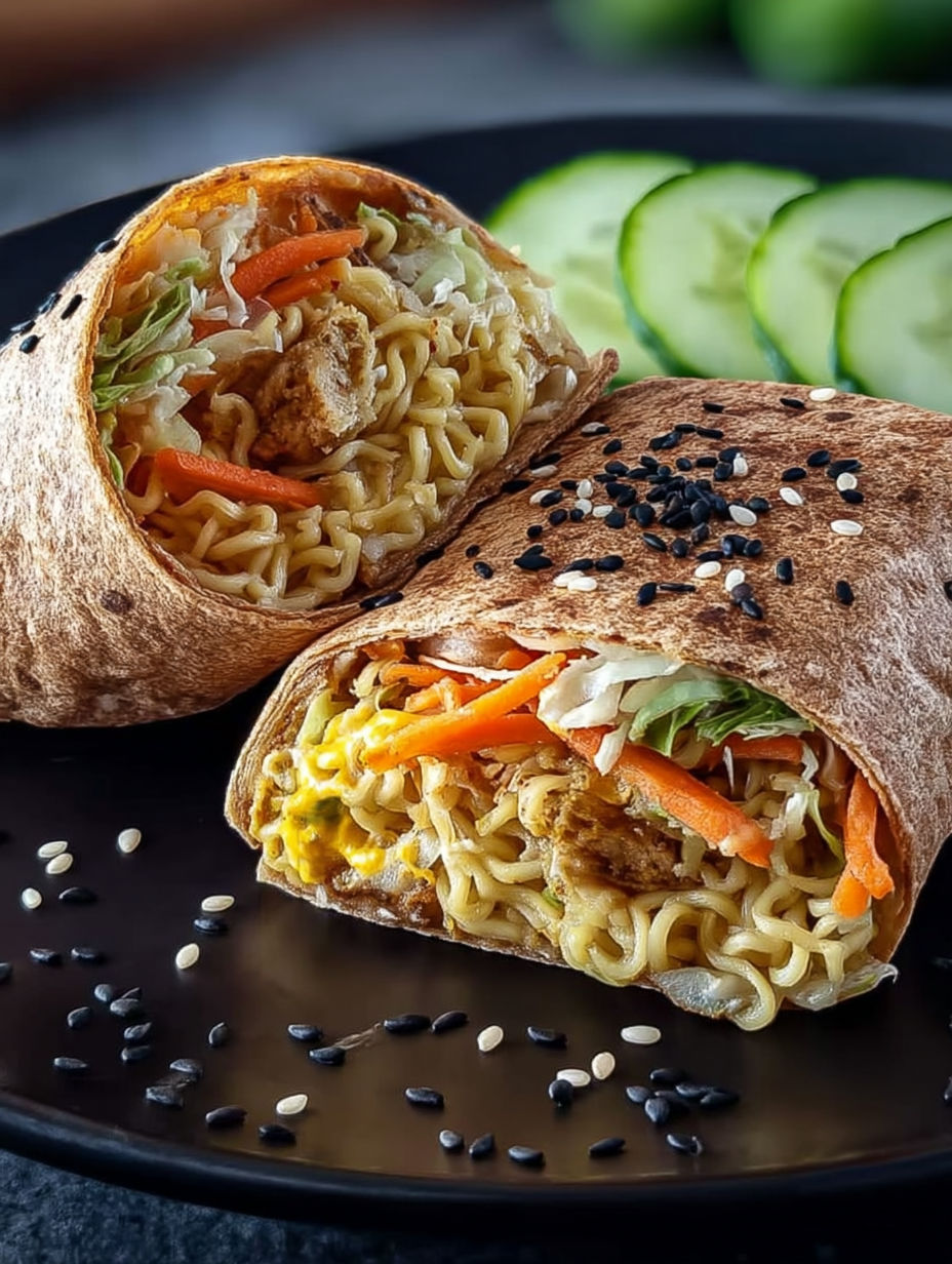 A plate of food with two wraps on it.