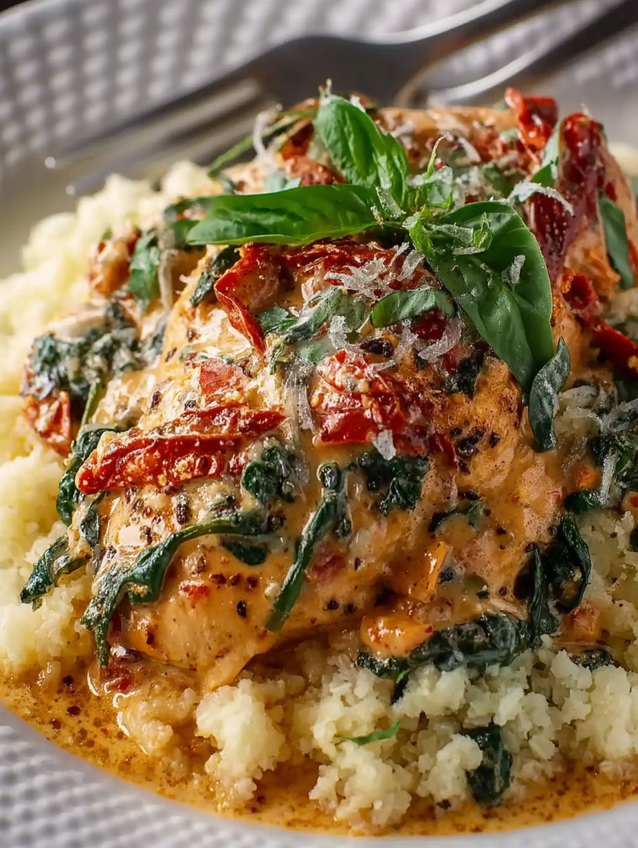 A plate of food with chicken and greens.