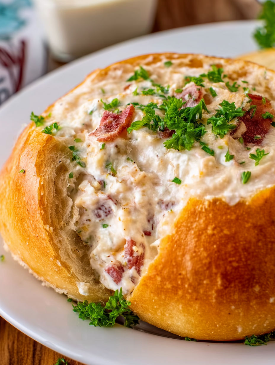A baked potato with bacon and cheese.