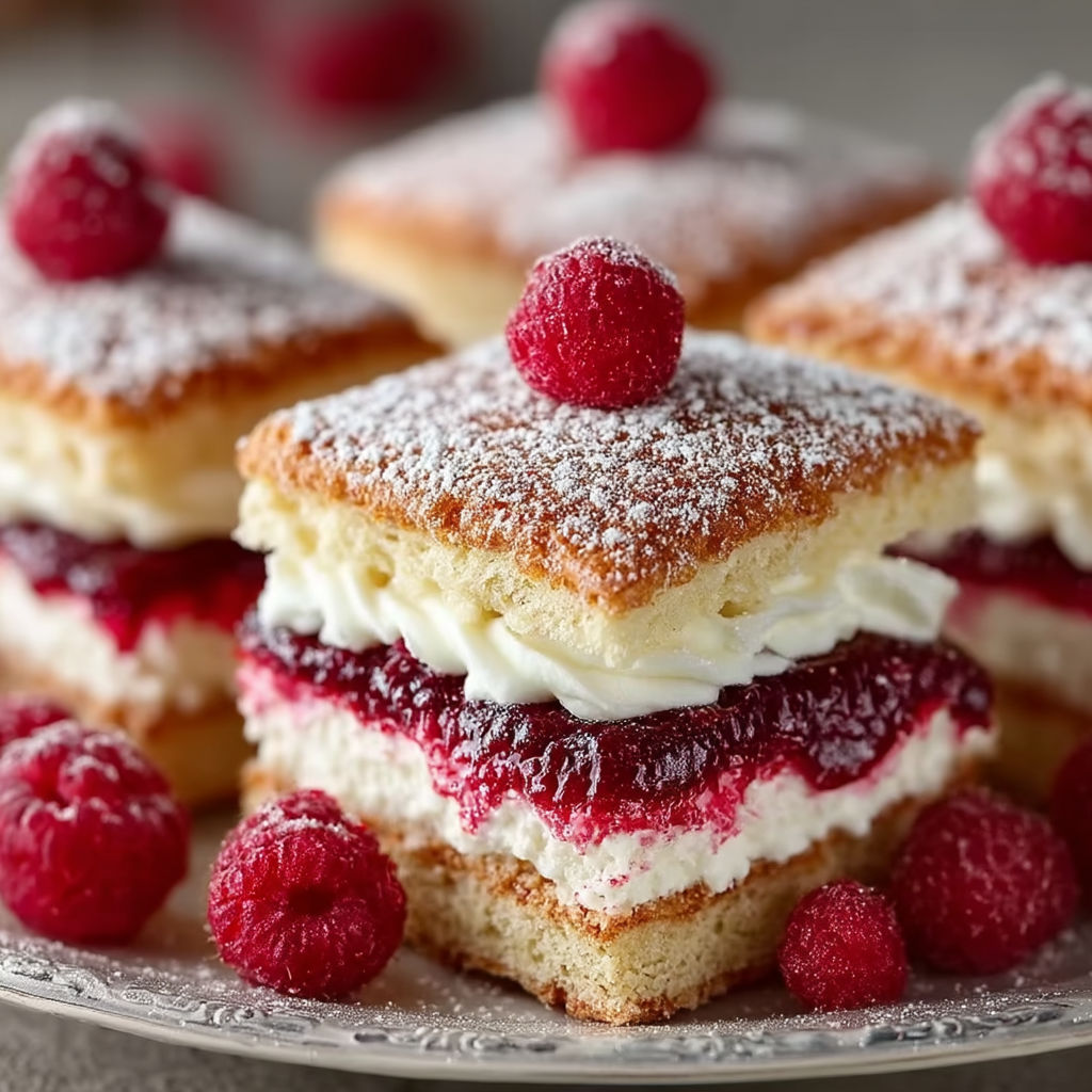 A plate of raspberry cream sandwiches.