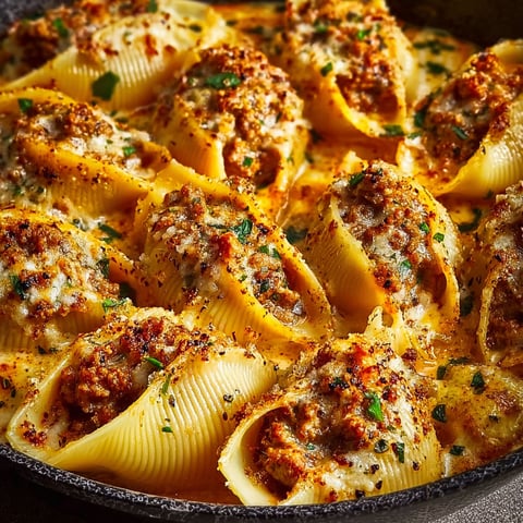 A pan of Creamy Cajun Chicken Shells.