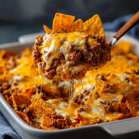 A fork is being used to eat a delicious casserole.