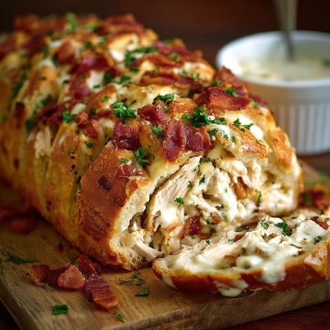 A savory chicken bacon ranch bread.