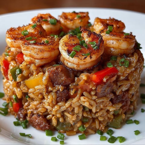A plate of shrimp and rice.