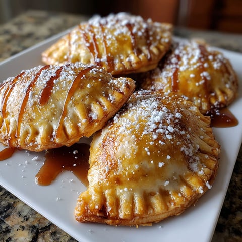 Golden air fryer apple pies.