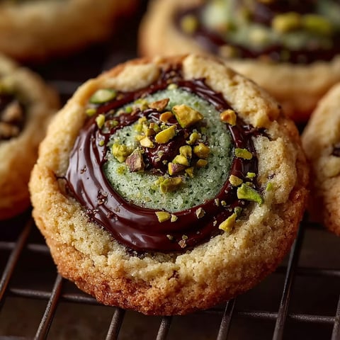 A cookie with chocolate and almonds on top.