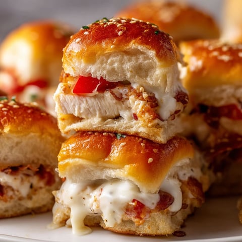 A plate of Kentucky Hot Brown Sliders.