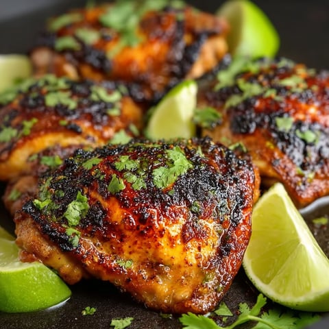 Chicken with cilantro and lime.