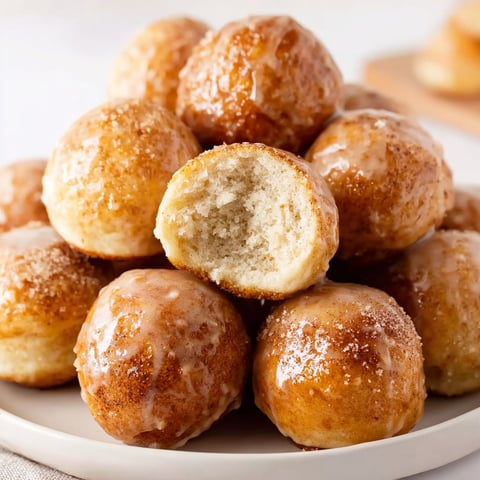 A plate of 2-ingredient air fryer banana donut holes.