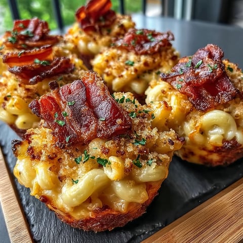 A plate of bacon wrapped mac and cheese.