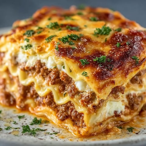 A close up of a lasagna dish with cheese.