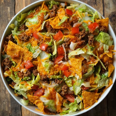 A bowl of Doritos Taco Salad.