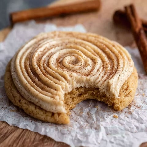 A crumbly churro cookie with cinnamon buttercream.