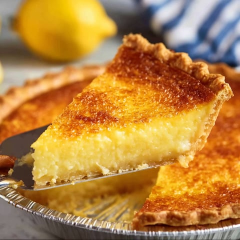 A slice of buttermilk pie.