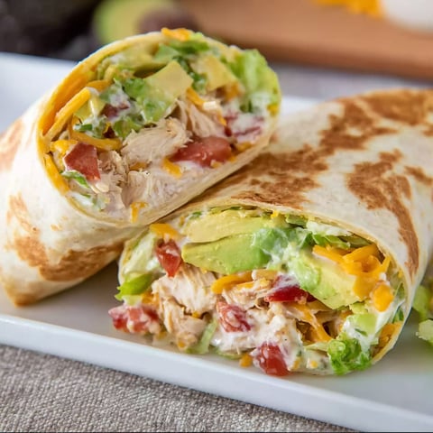 A crunchy southwestern chicken wrap.