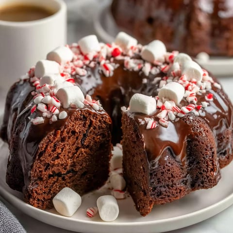 A slice of peppermint hot chocolate cake.