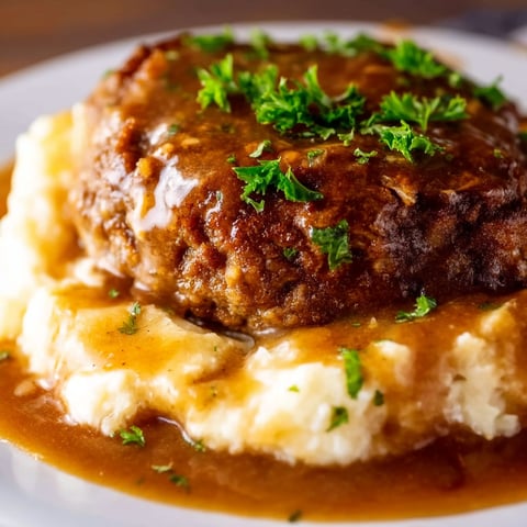 A close up of a delicious looking steak with gravy.