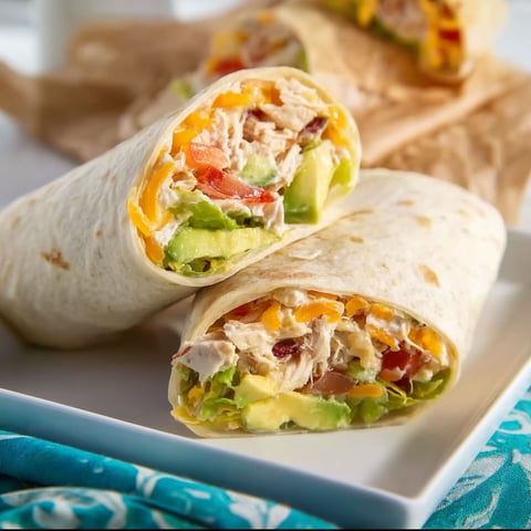 A crunchy southwestern chicken wrap.