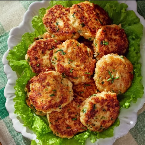 A plate of herb and cheese chicken fritters.