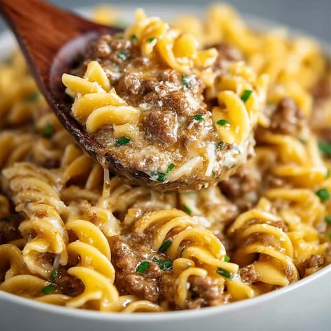 A bowl of Hamburger Helper Stroganoff.