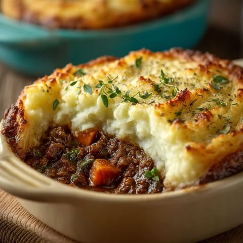 A close up of a delicious shepherd's pie.